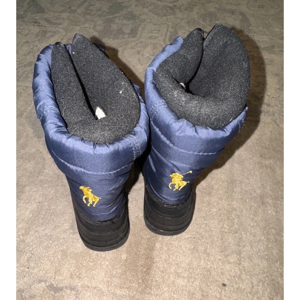 Polo Ralph Lauren Jakson Snow Boots Blue Yellow Big Pony Toddler Boys Sz 7 - Picture 2 of 6